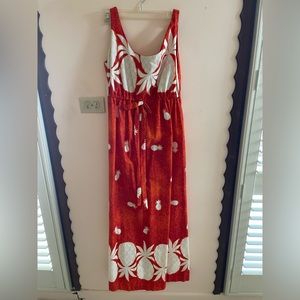 Orange and White Hawaiian Dress